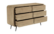 Prakriti: Mango Wood 6 Drawer Chest With Metal Legs