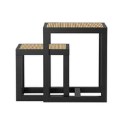 Samsara: Mango Wood Set of Two Accent Table With Cane Top