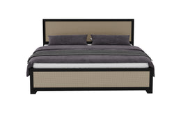 Nirvana: Mango Wood & Cane King Bed With Storage