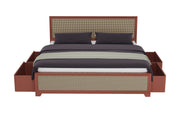 Nirvana: Mango Wood & Cane King Bed With Storage
