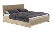 Nirvana: Mango Wood & Cane King Bed With Storage
