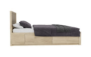 Nirvana: Mango Wood & Cane King Bed With Storage
