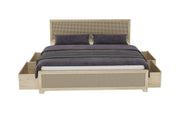Nirvana: Mango Wood & Cane King Bed With Storage
