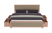 Nirvana: Mango Wood & Cane King Bed With Storage