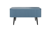 Ichchha: Mango Wood Coffee Table With Fluted Design 4 Drawer