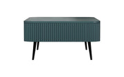 Ichchha: Mango Wood Coffee Table With Fluted Design 4 Drawer