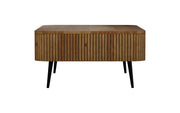Ichchha: Mango Wood Coffee Table With Fluted Design 4 Drawer