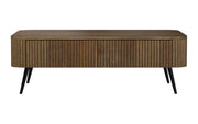 Ichchha: Mango Wood Coffee Table With Fluted Design 4 Drawer