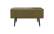 Ichchha: Mango Wood Coffee Table With Fluted Design 4 Drawer