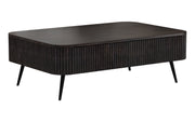 Ichchha: Mango Wood Coffee Table With Fluted Design 4 Drawer