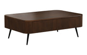 Ichchha: Mango Wood Coffee Table With Fluted Design 4 Drawer