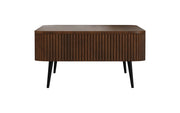 Ichchha: Mango Wood Coffee Table With Fluted Design 4 Drawer
