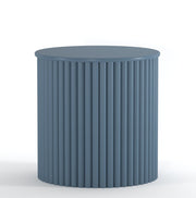 Ekata: Mango Wood Round End Table With Fluted Design