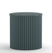 Ekata: Mango Wood Round End Table With Fluted Design