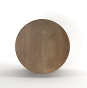 Ekata: Mango Wood Round End Table With Fluted Design