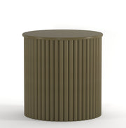 Ekata: Mango Wood Round End Table With Fluted Design