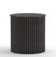 Ekata: Mango Wood Round End Table With Fluted Design