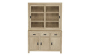 Pratibha - Mango Wood Glass Door Hutch or Kitchen Cabinet
