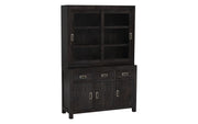 Pratibha - Mango Wood Glass Door Hutch or Kitchen Cabinet