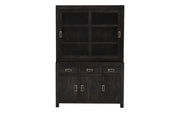 Pratibha - Mango Wood Glass Door Hutch or Kitchen Cabinet