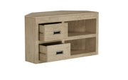 Brahm: Mango Wood 2 Drawer Corner TV Unit