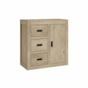 Nitya: Mango Wood 3 Drawer 1 Door Accent Cabinet