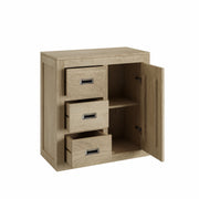 Nitya: Mango Wood 3 Drawer 1 Door Accent Cabinet