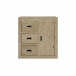 Nitya: Mango Wood 3 Drawer 1 Door Accent Cabinet