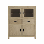 Vijnana: Mango Wood Glass Door & 2 Drawer Tall Sideboard