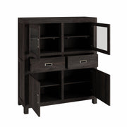 Vijnana: Mango Wood Glass Door & 2 Drawer Tall Sideboard