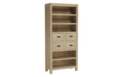 Vistara: Mango Wood Wide Shelving Unit With 4 Drawers