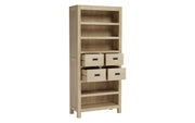 Vistara: Mango Wood Wide Shelving Unit With 4 Drawers