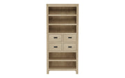 Vistara: Mango Wood Wide Shelving Unit With 4 Drawers
