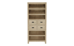 Vistara: Mango Wood Wide Shelving Unit With 4 Drawers