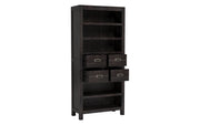 Vistara: Mango Wood Wide Shelving Unit With 4 Drawers