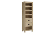 Rachana: Mango Wood Narrow Shelving Unit With 2 Drawers