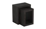 Zikr: Mango Wood Cube Tables Set of Two Nested Tables