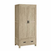 Ruchira: Mango Wood Two-Part Wardrobe, 2 Doors, 1 Drawer Base