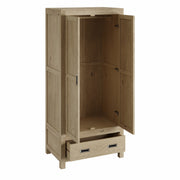 Ruchira: Mango Wood Two-Part Wardrobe, 2 Doors, 1 Drawer Base