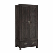 Ruchira: Mango Wood Two-Part Wardrobe, 2 Doors, 1 Drawer Base