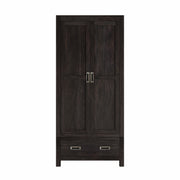 Ruchira: Mango Wood Two-Part Wardrobe, 2 Doors, 1 Drawer Base