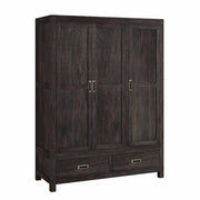 Garima: Mango Wood Three-Door Wardrobe with Two-Drawer Base