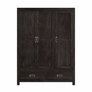 Garima: Mango Wood Three-Door Wardrobe with Two-Drawer Base