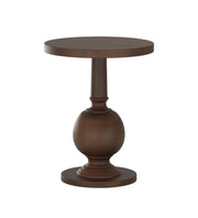 Vasana: Mango Wood Round End Table With Pedestal Base
