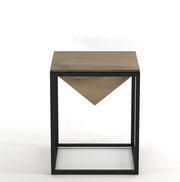 Diksha: Mango Wood & Iron Square End Table