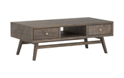 Chaitanya: Mango Wood Coffee Table With 2 Drawer & Open Center Space