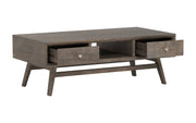 Chaitanya: Mango Wood Coffee Table With 2 Drawer & Open Center Space