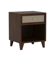 Chaya: Mango Wood & Cane 1 Drawer Bed Side