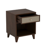 Chaya: Mango Wood & Cane 1 Drawer Bed Side