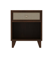 Chaya: Mango Wood & Cane 1 Drawer Bed Side